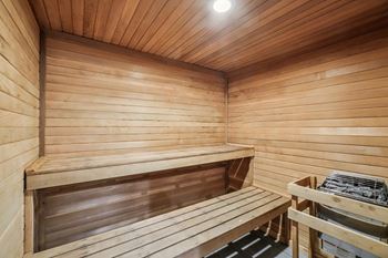 Resort-style swimming pool, spa, and saunas